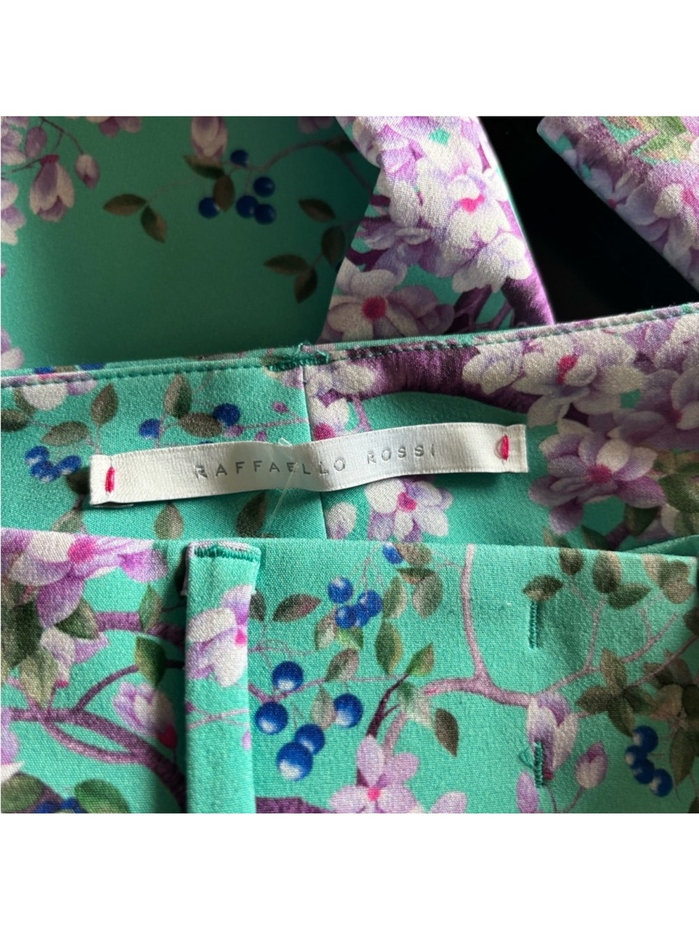 RAFFAELLO ROSSI NWT Gabriella femine floral mint green trouser pant size EU 32 - Picture 8 of 15